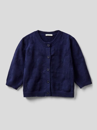 Dark Blue Kids' Benetton Viscose Blend Cardigan | AU780745