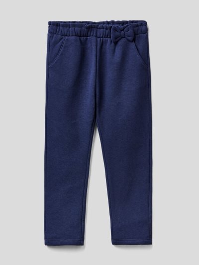 Dark Blue Kids' Benetton Warm Bow Sweatpants | AU617948