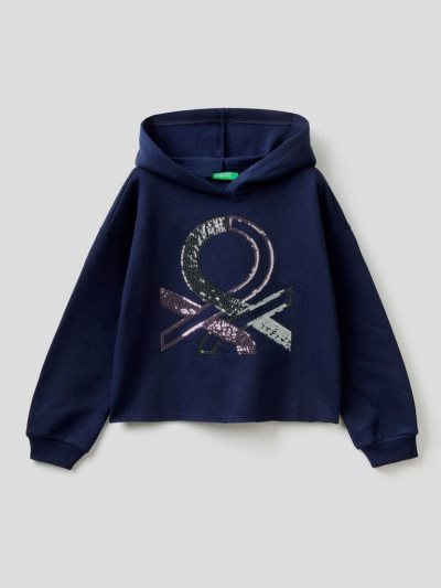 Dark Blue Kids' Benetton Warm Hoodie | AU062530