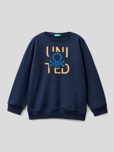 Dark Blue Kids' Benetton Warm Logo Sweatshirt | AU982998