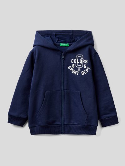 Dark Blue Kids' Benetton Warm Printed Hoodie | AU504730