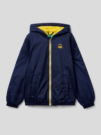 Dark Blue Kids' Benetton Zip And Hood Light Jackets | AU862633