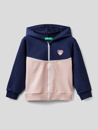 Dark Blue Kids' Benetton Zip-up Hoodie | AU287288