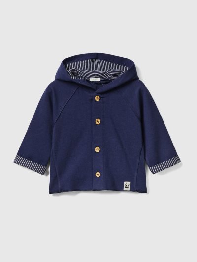 Dark Blue Kids' Benetton Zip-up Hoodie | AU323453