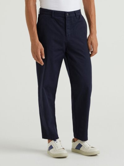 Dark Blue Men's Benetton Dropped Crotch Chinos | AU613212