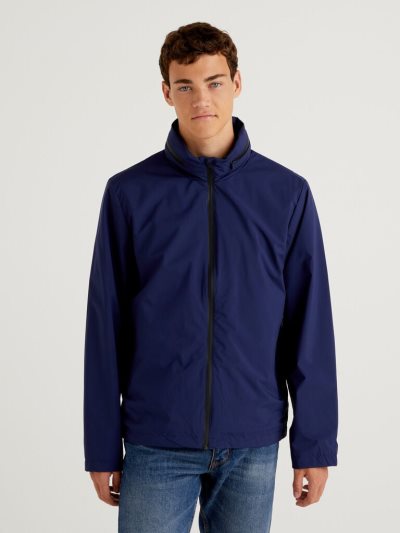 Dark Blue Men's Benetton Regular Fit "Rain Defender" Light Jackets | AU772908