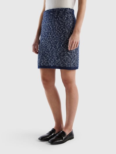 Dark Blue Women's Benetton Knit Lurex Skirts | AU241585