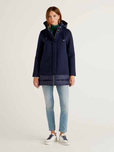 Dark Blue Women's Benetton Padded Details Jackets | AU969215