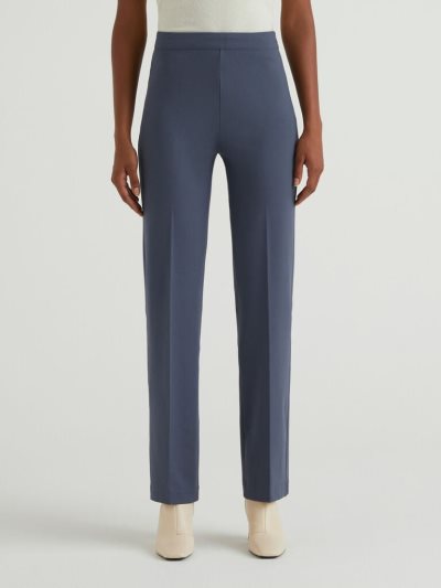 Dark Blue Women's Benetton Straight Cut Classic Trousers | AU326913