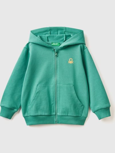 Dark Green Kids' Benetton Logo Hoodie | AU541911