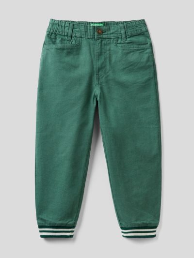 Dark Green Kids' Benetton Warm Cotton Joggers | AU783379