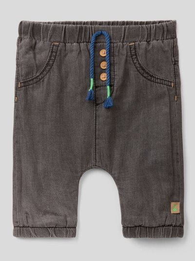 Dark Grey Kids' Benetton 100% Cotton Tassels Trousers | AU664735