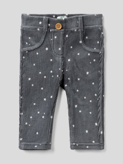 Dark Grey Kids' Benetton Patterned Stretch Chenille Trousers | AU034764