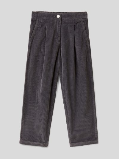 Dark Grey Kids' Benetton Slouchy Fit Velvet Trousers | AU554960