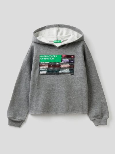 Dark Grey Kids' Benetton Warm Hoodie | AU588984