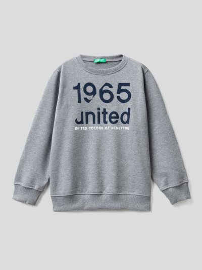 Dark Grey Kids' Benetton Warm Logo Sweatshirt | AU175837