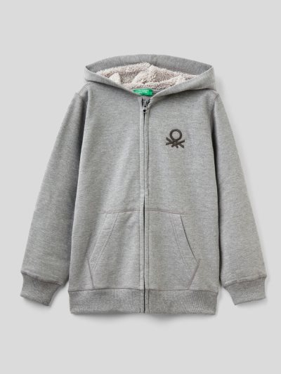 Dark Grey Kids' Benetton Warm Zip Hoodie | AU727297