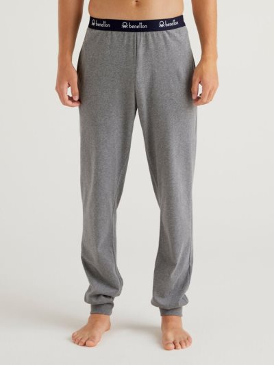 Dark Grey Men's Benetton Warm Cotton Trousers | AU012136