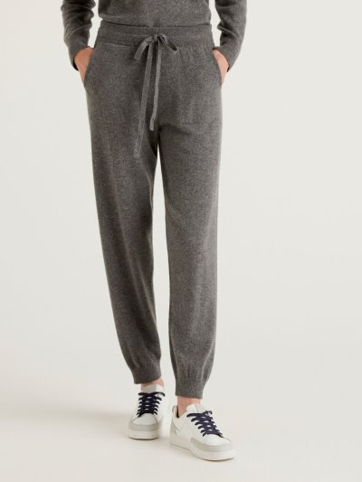 Dark Grey Women's Benetton Pure Cashmere Sporty Trousers | AU459131