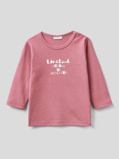 Dark Mauve Kids' Benetton Long Sleeve 100% Organic Cotton T Shirts | AU278974