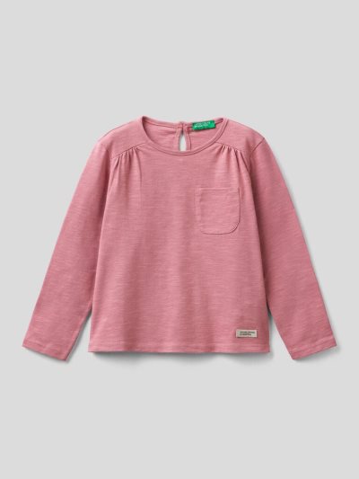 Dark Mauve Kids' Benetton Long Sleeve Organic Cotton T Shirts | AU796207