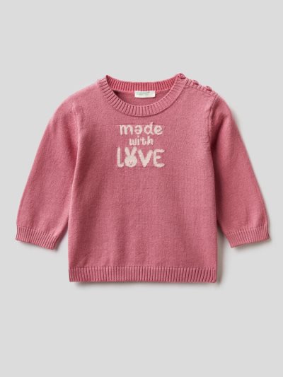 Dark Mauve Kids' Benetton Warm Cotton Inlay Sweaters | AU916571