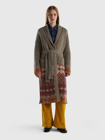 Dove Grey Women's Benetton Pure Shetland Wool Coats | AU489392