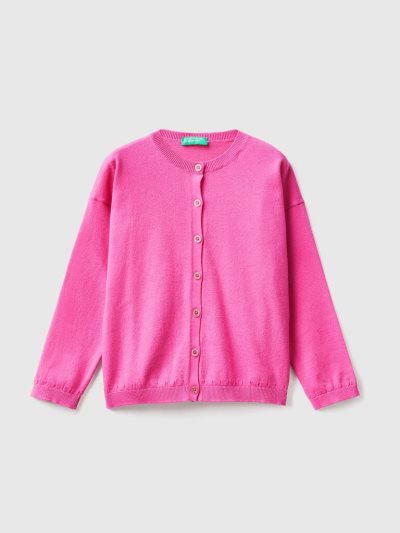 Fuchsia Kids' Benetton Glittery Buttons Cardigan | AU099935