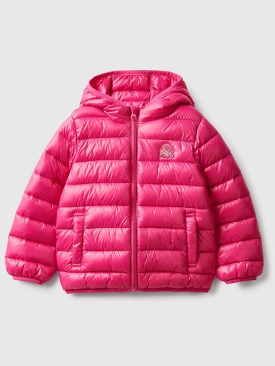 Fuchsia Kids' Benetton Padded Hood Light Jackets | AU851982