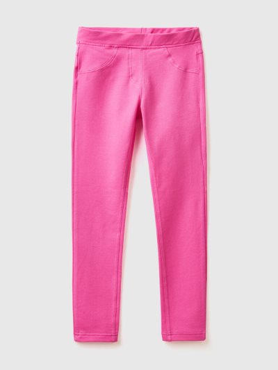 Fuchsia Kids' Benetton Stretch Sweat Fabric Jeggings | AU322161