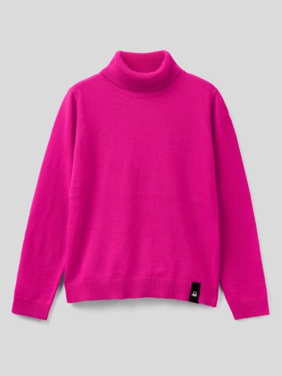 Fuchsia Kids' Benetton Wool Blend Turtleneck Sweaters | AU894838