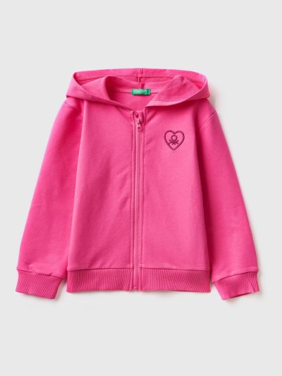 Fuchsia Kids' Benetton Zip-up Hoodie | AU610469