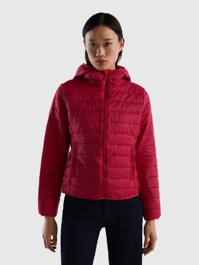 Fuchsia Women's Benetton Puffer Recycled Wadding Jackets | AU873222