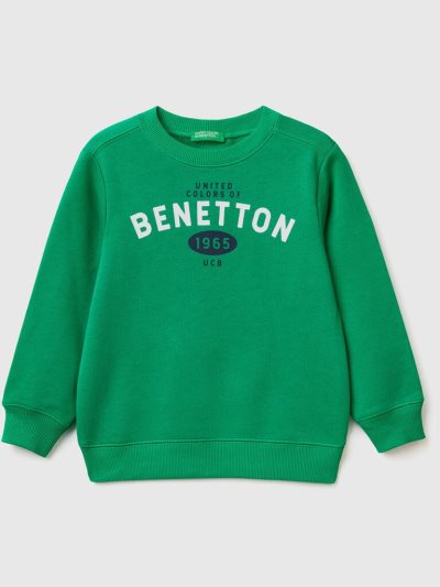 Green Kids' Benetton 100% Organic Cotton Sweatshirt | AU734465