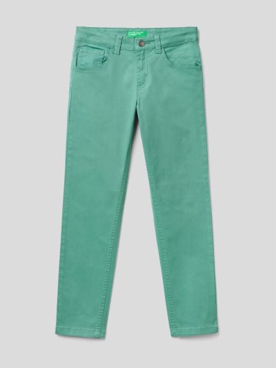 Green Kids' Benetton Five-pocket Slim Fit Trousers | AU633186