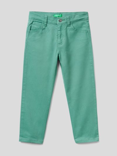 Green Kids' Benetton Five-pocket Stretch Trousers | AU630059