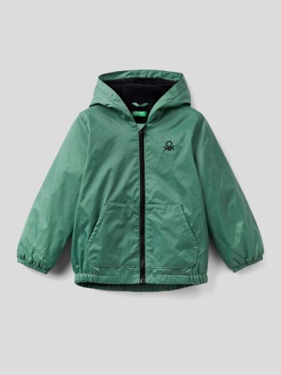 Green Kids' Benetton Hood And Pockets Light Jackets | AU754420