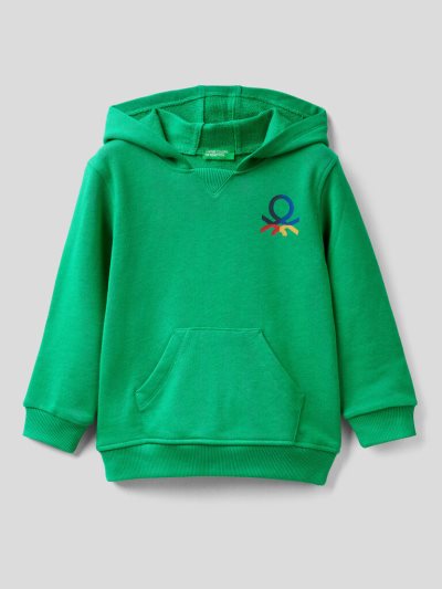 Green Kids' Benetton Kangaroo Pocket Hoodie | AU936423