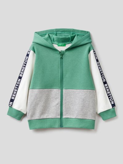 Green Kids' Benetton Organic Cotton Hoodie | AU363015