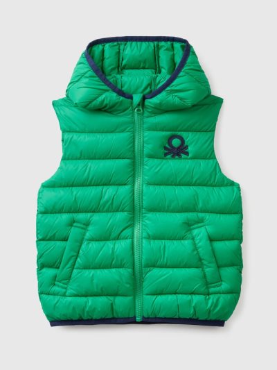 Green Kids' Benetton Padded Hood Jackets | AU178018