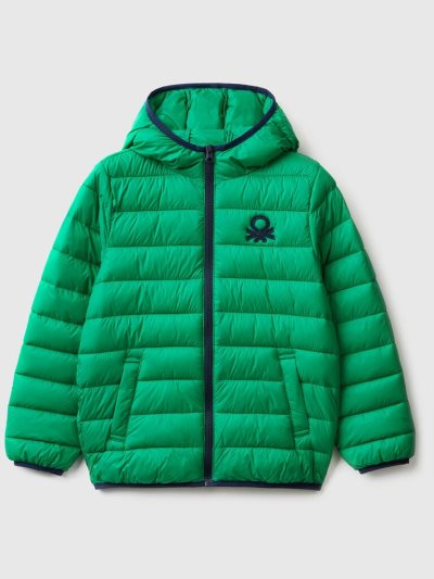 Green Kids' Benetton Padded Hood Jackets | AU460015