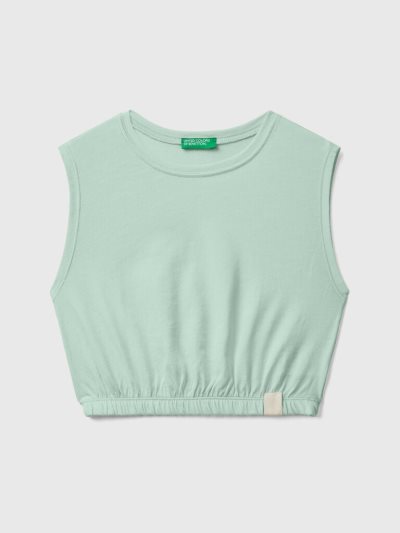 Green Kids' Benetton Short Recycled Fabric Tanks | AU470676