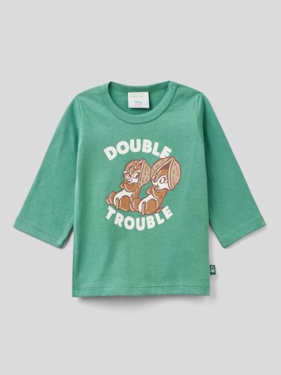 Green Kids' Benetton Warm Chip And Dale Print T Shirts | AU188255