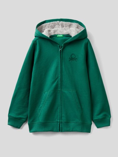 Green Kids' Benetton Warm Zip Hoodie | AU668544