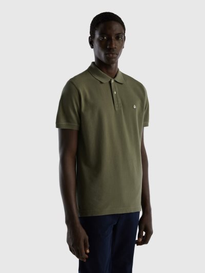 Green Men's Benetton Regular Fit Short Sleeve Polos | AU467683