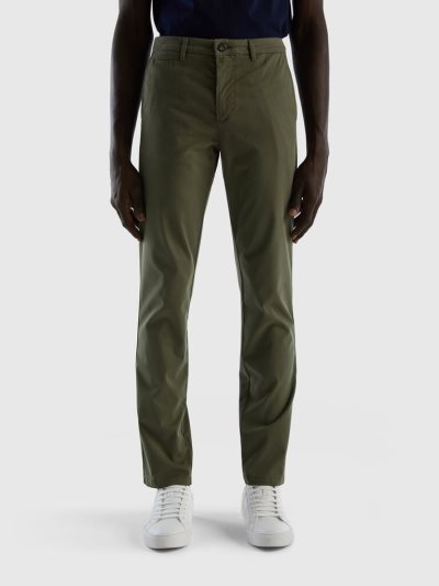 Green Men's Benetton Slim Fit Chinos | AU885068