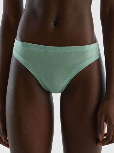 Green Women's Benetton Brazilian Super Stretch Organic Cotton Knickers | AU622755