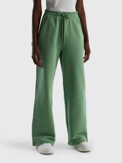 Green Women's Benetton High-waisted Sweatpants | AU835182