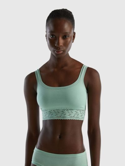 Green Women's Benetton Super Stretch Organic Cotton Bras | AU393090