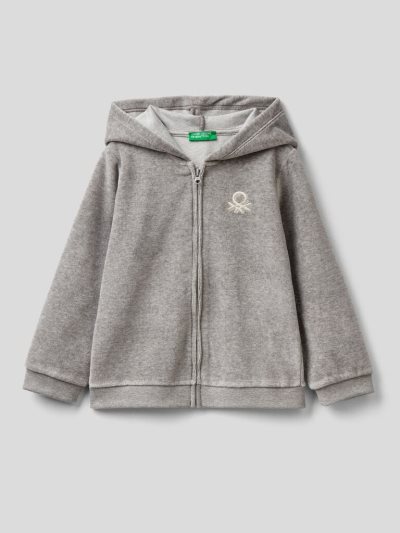 Grey Kids' Benetton Chenille Zip Hood Hoodie | AU884759